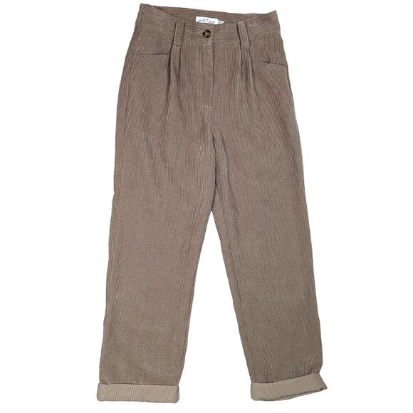 Petal & Pup High Waisted Pleated Corduroy Pants Tan Size 4 - Picture 1 of 12